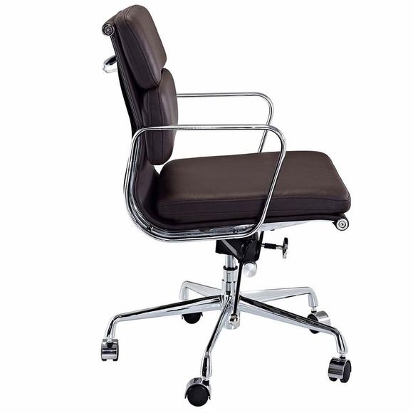 Eames  Softpad Office Chair Brown Leather - Replica - Low back - DECOMICA