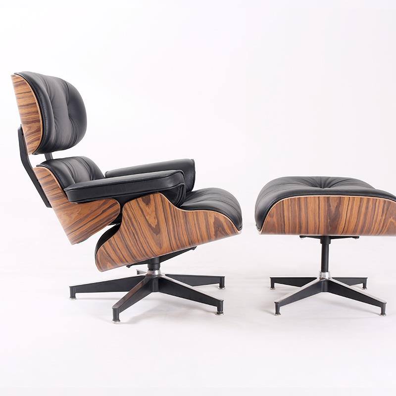 Eames Charles Eames Repro Lounge Chair and Ottoman Rosewood/Black 