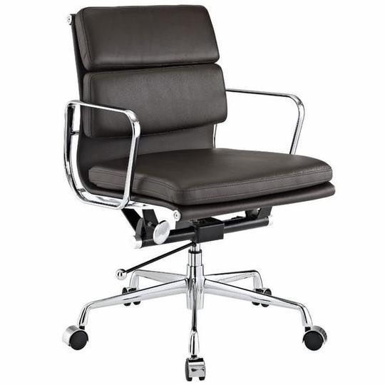 Eames  Softpad Office Chair Black Leather - Replica - Low back - DECOMICA