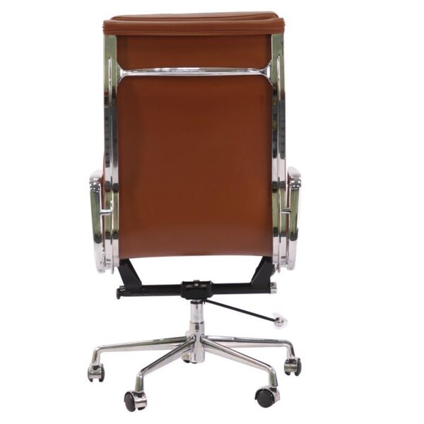 Eames Soft Pad High Back EA219 Office Chair Replica - Tan Brown Leather - DECOMICA