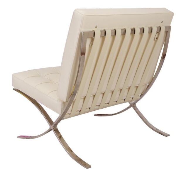 Premium Barcelona Chair Cream Set - Mies Van Der Rohe Replica - DECOMICA