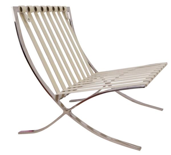 Premium Barcelona Chair Cream Set - Mies Van Der Rohe Replica - DECOMICA