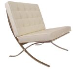 Premium Barcelona Chair Cream - Mies Van Der Rohe Replica - DECOMICA