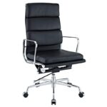 Eames Soft Pad High Back EA219 Office Chair Replica - Black Leather - DECOMICA