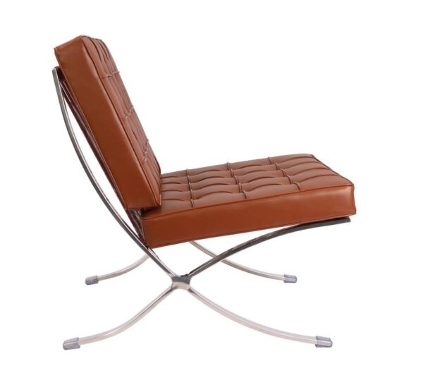 Premium Barcelona Chair Tan Brown - Mies Van Der Rohe Replica - DECOMICA