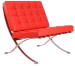 Premium Barcelona Chair Red - Mies Van Der Rohe Replica - DECOMICA