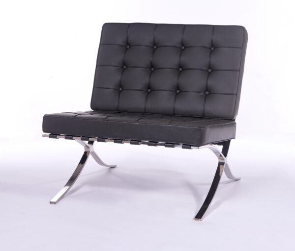 Premium Barcelona Chair Dark Grey - Mies Van Der Rohe Replica