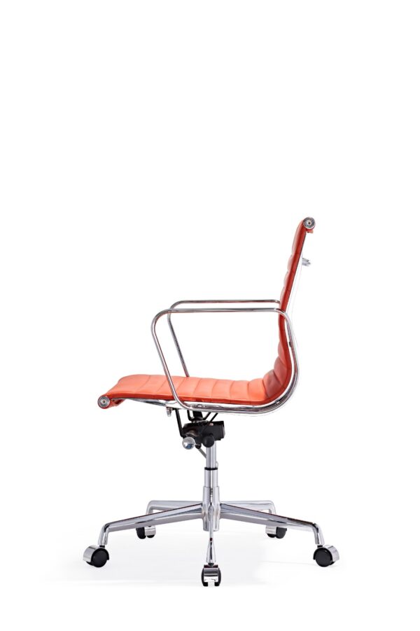 Eames office chair EA 117 Orange Leather Thin pad Low back Replica