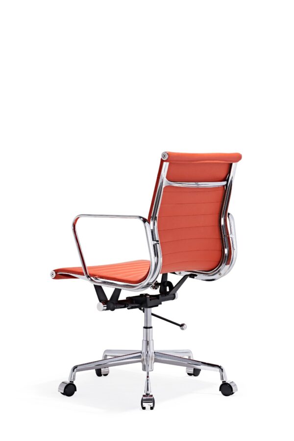 Eames office chair EA 117 Orange Leather Thin pad Low back Replica