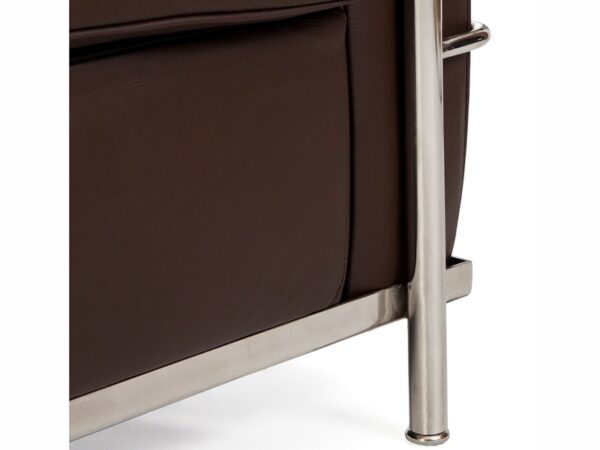 Le Corbusier LC2 Dark Brown Two-Seater Armchair Replica