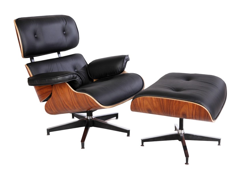 eames lounge chair stool rosewood 103b black 02